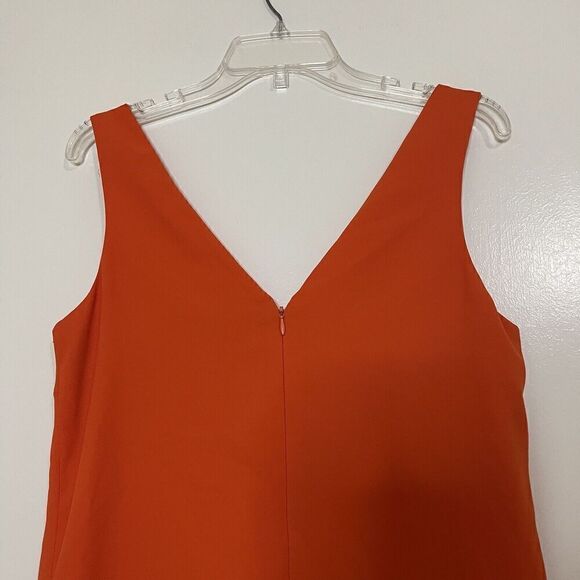 Ralph lauren orange vneck sleeveless short shift dress with pockets size 4 - Picture 5 of 7